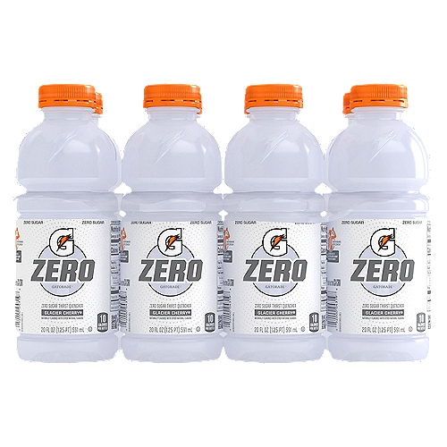 Gatorade Zero Glacier Cherry Zero Sugar Thirst Quencher Sports Drink, 20 fl oz, 8 count
