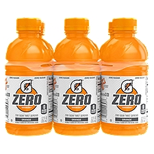 Gatorade Zero Orange Zero Sugar Thirst Quencher Sports Drink, 12 fl oz, 6 count