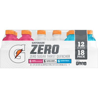 Gatorade Zero Zero Sugar Thirst Quencher, Variety, 12 Fl Oz, 18 Count
