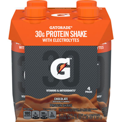 Gatorade Protein Shake With Electrolytes, Chocolate Artificially Flavored, 11.16 Fl Oz, 4 Count