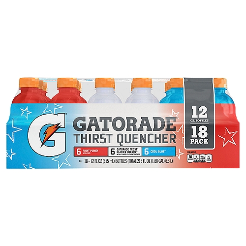 Gatorade Thirst Quencher, 12 fl oz, 18 count
