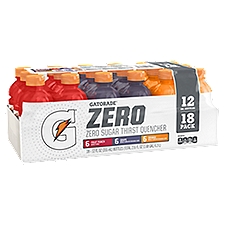 Gatorade Zero Fruit Punch, Grape and Orange Sports Drink, 12 fl oz, 18 count