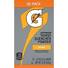 Gatorade Thirst Quencher Powder, Orange Naturally Flavored, 12 Oz, 10 Pack