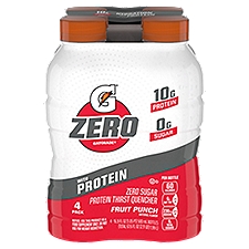 Gatorade Zero Sports Drink, Fruit Punch Zero Sugar Protein Thirst Quencher, 67.6 Fluid ounce