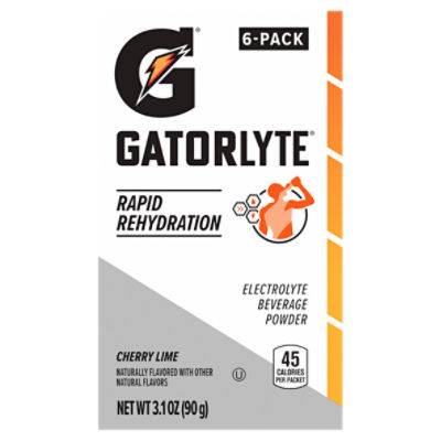 Gatorade Gatorlyte Cherry Lime Electrolyte Beverage Powder, 6 count, 3.1 oz