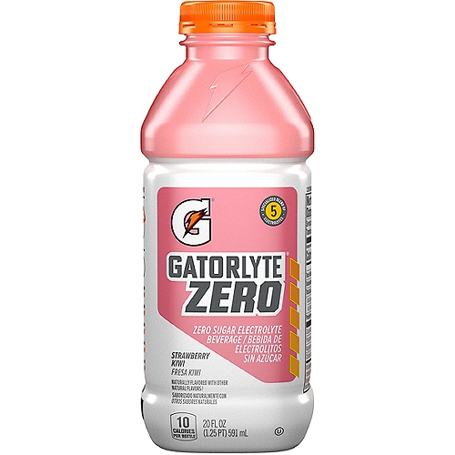 Gatorade Gatorlyte Zero Sugar Electrolyte Beverage, Strawberry Kiwi, 20 Fl Oz