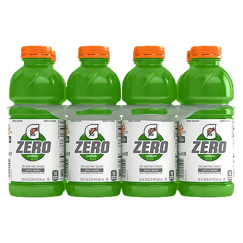 Gatorade Zero Sugar Thirst Quencher, Apple Burst, 20 Fl Oz, 8 Count