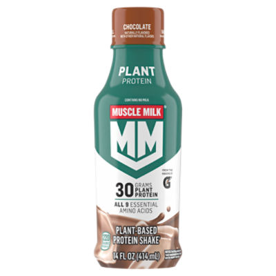 Muscle Milk Chocolate Plant-Based Protein Shake, 14 fl oz