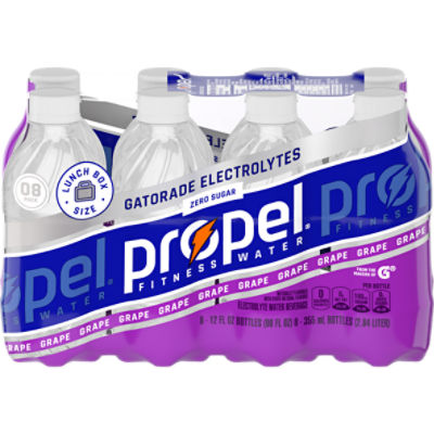 Propel Zero Sugar Electrolyte Water Beverage Grape 12 Fl Oz, 8 Count