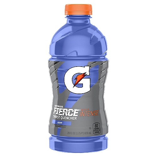 Gatorade Fierce Bold & Intense Grape Thirst Quencher, 28 fl oz
With a legacy over 40 years in the making, it's the most scientifically researched and game-tested way to replace electrolytes lost in sweat. Gatorade Fierce has a bold, intense flavor that replenishes better than water, which is why it's trusted by some of the world's best athletes.