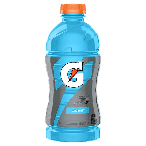 Gatorade Cool Blue Thirst Quencher, 28 fl oz
With a legacy over 40 years in the making, it's the most scientifically researched and game-tested way to replace electrolytes lost in sweat. Gatorade Thirst Quencher replenishes better than water, which is why it's trusted by some of the world's best athletes.