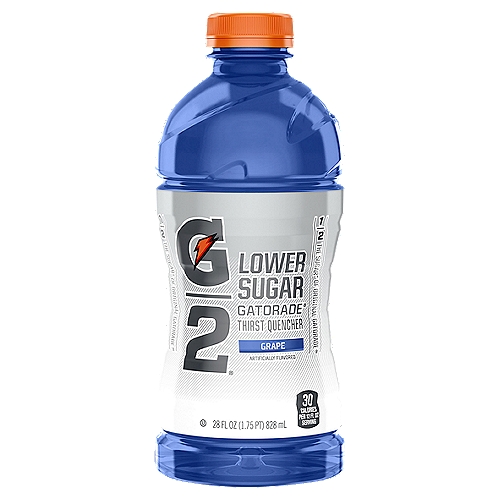 Gatorade G2 Lower Sugar Grape Thirst Quencher, 28 fl oz
Our lightest way to help replace what you sweat out. G2 hydrates with the same electrolyte formula of Gatorade Thirst Quencher, but has less than half the carbs and calories of the Original G.