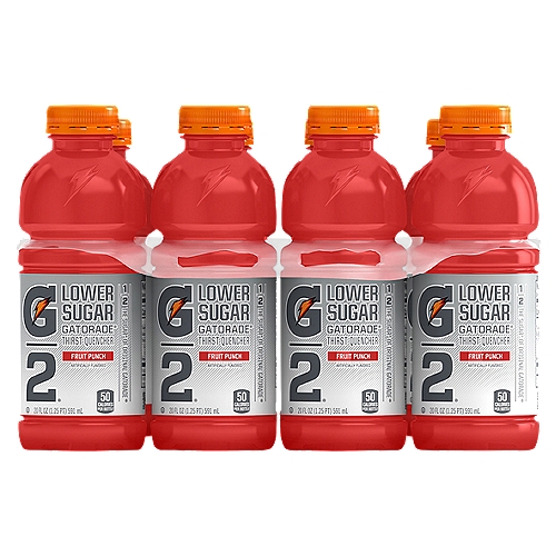 Gatorade G2 Lower Sugar Fruit Punch Thirst Quencher, 20 fl oz, 8 count
Rapidly replace what athletes lose during activity, scientifically formulated to rapidly replace what athletes lose during activity so they can perform at their best.