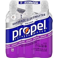 Propel Zero Sugar Electrolyte Water Beverage, Grape, 16.9 Fl Oz, 6 Count, 101.4 Fluid ounce