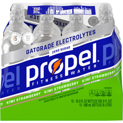 Propel Zero Sugar Electrolyte Water Beverage, Kiwi Strawberry, 16.9 Fl Oz, 12 Count