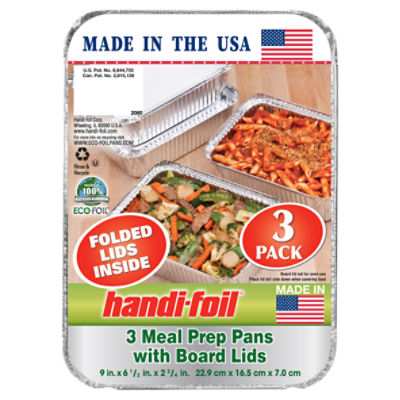 HANDI FOIL MEAL PREP PANS WITH BOARD LIDS 3CT ShopRite