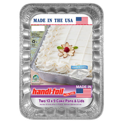 HANDI FOIL 8'' SQUARE CAKE PANS & LIDS 6CT