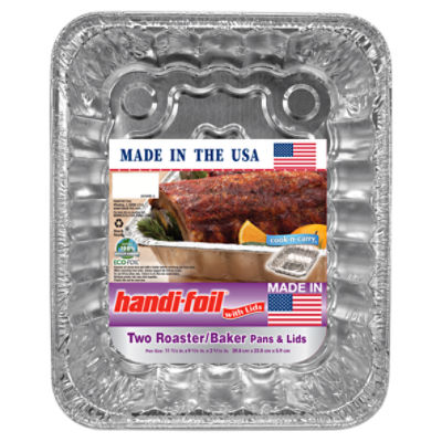 HANDI FOIL ROASTER/BAKER PANS & LIDS 2CT