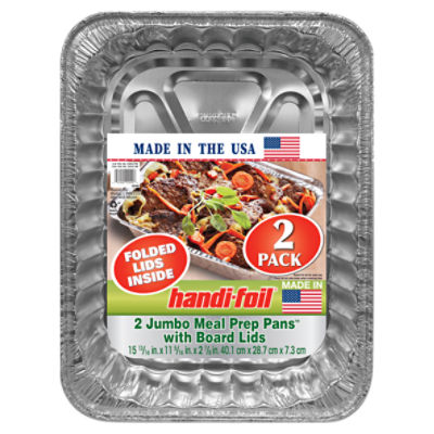 Handi Foil Jumbo Meal Prep Pans w/Folded Lids 2/pk