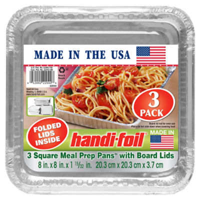 Handi Foil Square Meal Prep Pans w/Folded lids