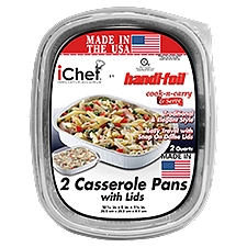Handi-Foil Casserole Pans with Lids, 2 Each