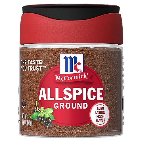 McCormick Ground Allspice, 0.9 oz
Our Allspice is hand-picked for peppery sweetness and spicy aroma.