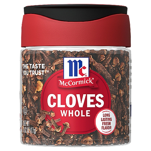 McCormick Whole Cloves, 0.62 oz
Our whole cloves bring intense warm flavor to hot beverages, soups & stews.