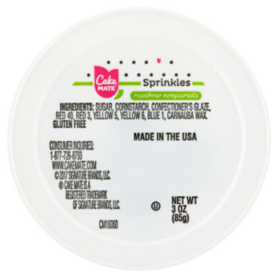 Cake MATE Rainbow Nonpareils Sprinkles, 3 oz
