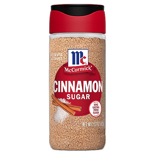 McCormick Cinnamon Sugar, 3.62 oz
Our Cinnamon Sugar blends warm cinnamon with just the right amount of sugar for sprinkling on toast, oatmeal & more.