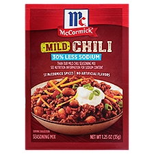 McCormick 30% Less Sodium Chili Mild, Seasoning Mix, 0.35 Ounce