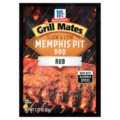 McCormick Grill Mates Slow & Low Memphis Pit BBQ Rub, 2.25 oz, 2.25 Ounce