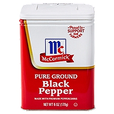 McCormick Pure Ground, Black Pepper, 6 Ounce