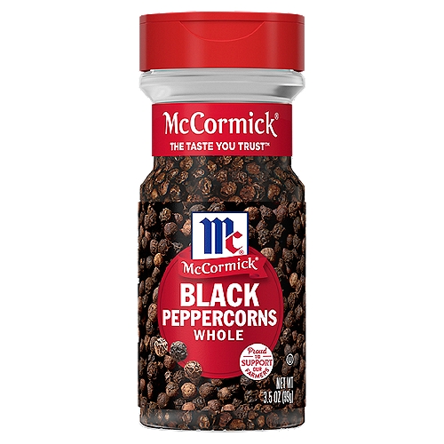 Our Whole Black Peppercorns have a sharp aroma and earthy heat. Use them whole in brines or grind fresh at the table.