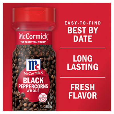 Mccormick Black Peppercorns, Whole - 3.5 oz