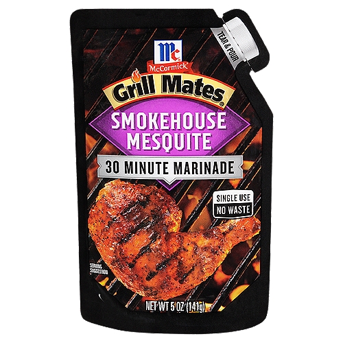 Up the smoke-factor of your favorite grilled meals with McCormick Grill Mates Smokehouse Mesquite Marinade. This smoky, robust blend of tomato, chili pepper, garlic and onion guarantees bold taste in every bite.
