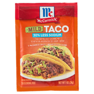 McCormick Mild Taco Seasoning Mix - 30% Less Sodium, 1 oz