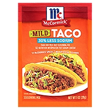 McCormick 30% Less Sodium Mild, Taco Seasoning Mix, 1 Ounce