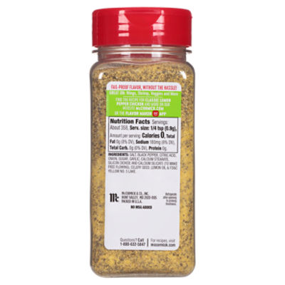 McCormick Perfect Pinch Lemon & Pepper Seasoning Gluten Free - 5.75 oz btl