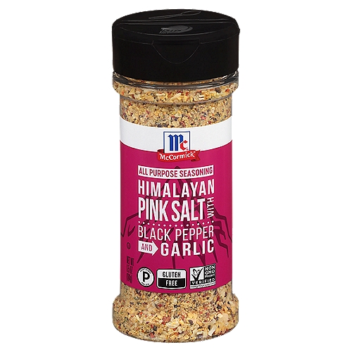 McCormick Himalayan Pink Salt with Black Pepper and Garlic All Purpose Seasoning, 6.5 oz
