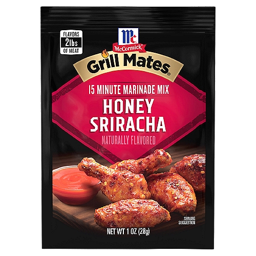 Bring on the heat! Our marinade mix combines the tangy heat of Sriracha with sweet honey and brown sugar. A trend-setting flavor, Sriracha adds stand-out taste to your grilled chicken, pork or seafood. 