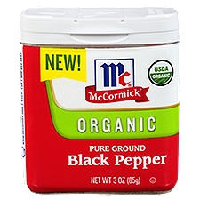 McCormick Organic Pure Ground, Black Pepper, 3 Ounce