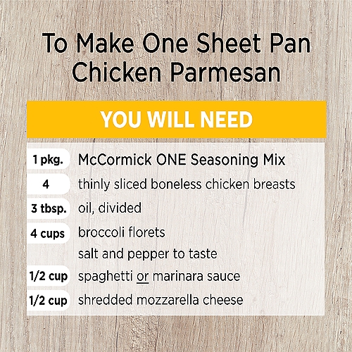McCormick One Sheet Pan Chicken Parmesan Seasoning Mix, 1.5 oz