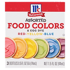 McCormick Assorted, Food Colors & Egg Dye, 1.5 Fluid ounce