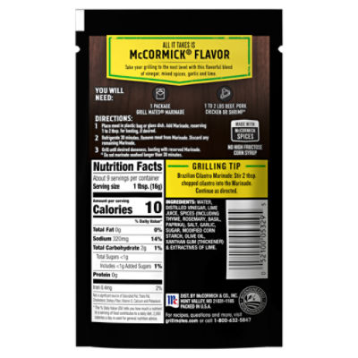 McCormick Grill Mates Brazilian Steakhouse 30 Minute Marinade, 5 oz