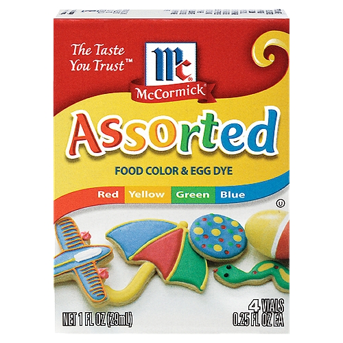 McCormick Assorted Food Color & Egg Dye add gorgeous hues to frostings, baked goods and confections without altering the flavor. Perfect for festive occasions, holidays and arts & crafts, our food colors will make your creations come to life.