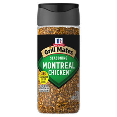 McCormick Grill Mates 25% Less Sodium Montreal Chicken Seasoning, 2.87 oz, 2.87 Ounce