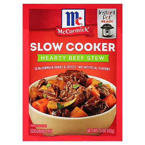Beef stew – the ultimate comfort food – doesn’t get any easier than this! Reach for your slow cooker or Instant Pot and McCormick Hearty Beef Stew Slow Cookers Seasoning Mix (our tasty blend of black pepper, paprika and thyme) to create homestyle stew tonight  