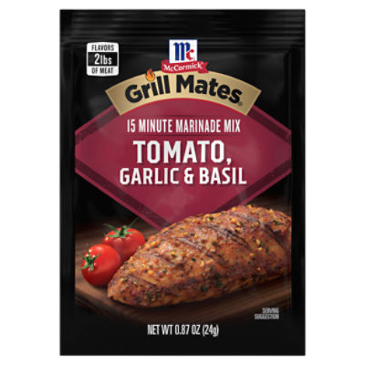 McCormick Grill Mates Marinade Mix - Tomato, Garlic & Basil, 0.87 oz, 0.87 Ounce