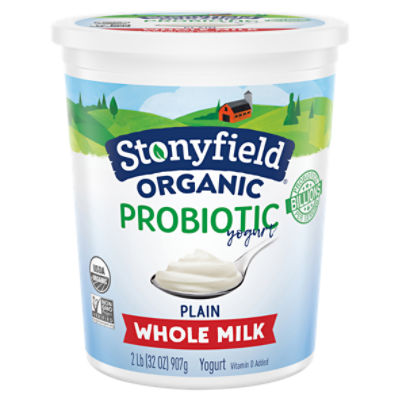 Stonyfield Organic Lowfat Yogurt, Plain, 32 oz. Cup; Multi Serve