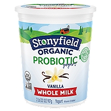 Stonyfield Smooth & Creamy Whole Milk French Vanilla Yogurt, 32 Ounce